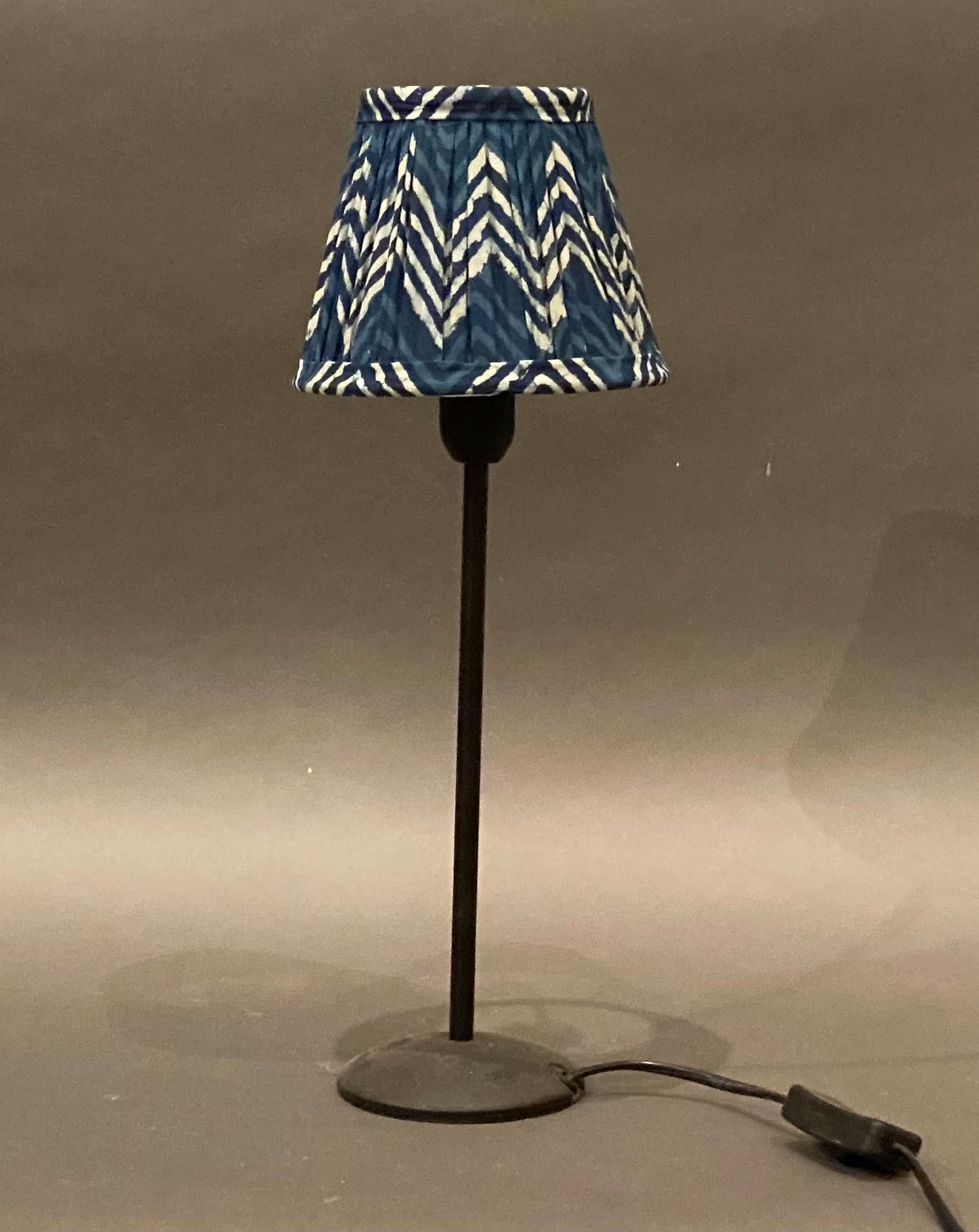 Indigo Chevron Cotton Lampshade