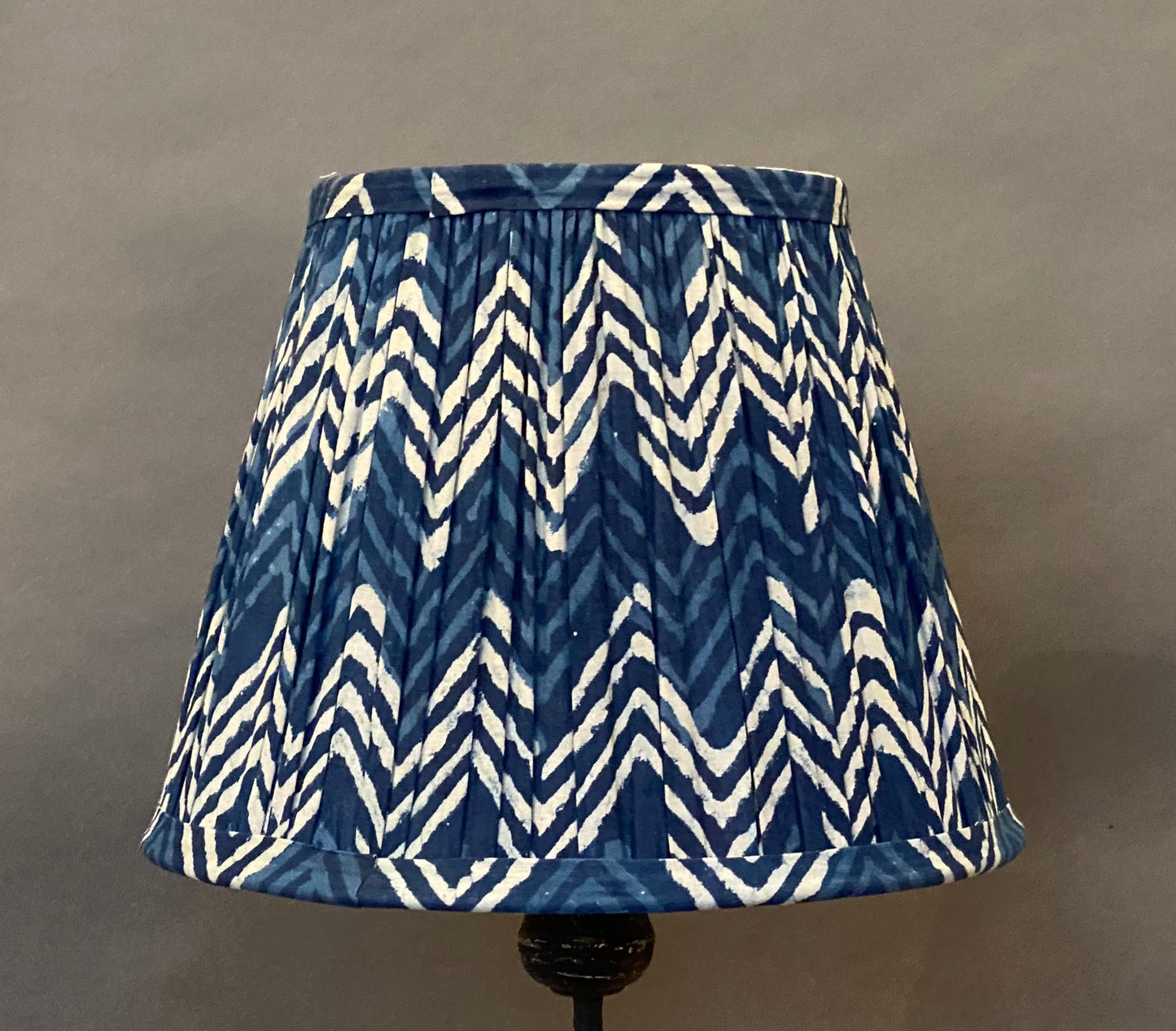 Indigo Chevron Cotton Lampshade