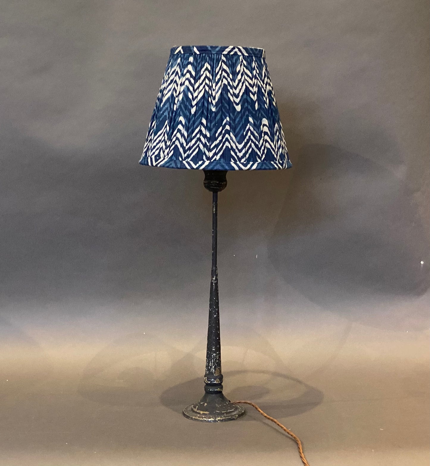 Indigo Chevron Cotton Lampshade