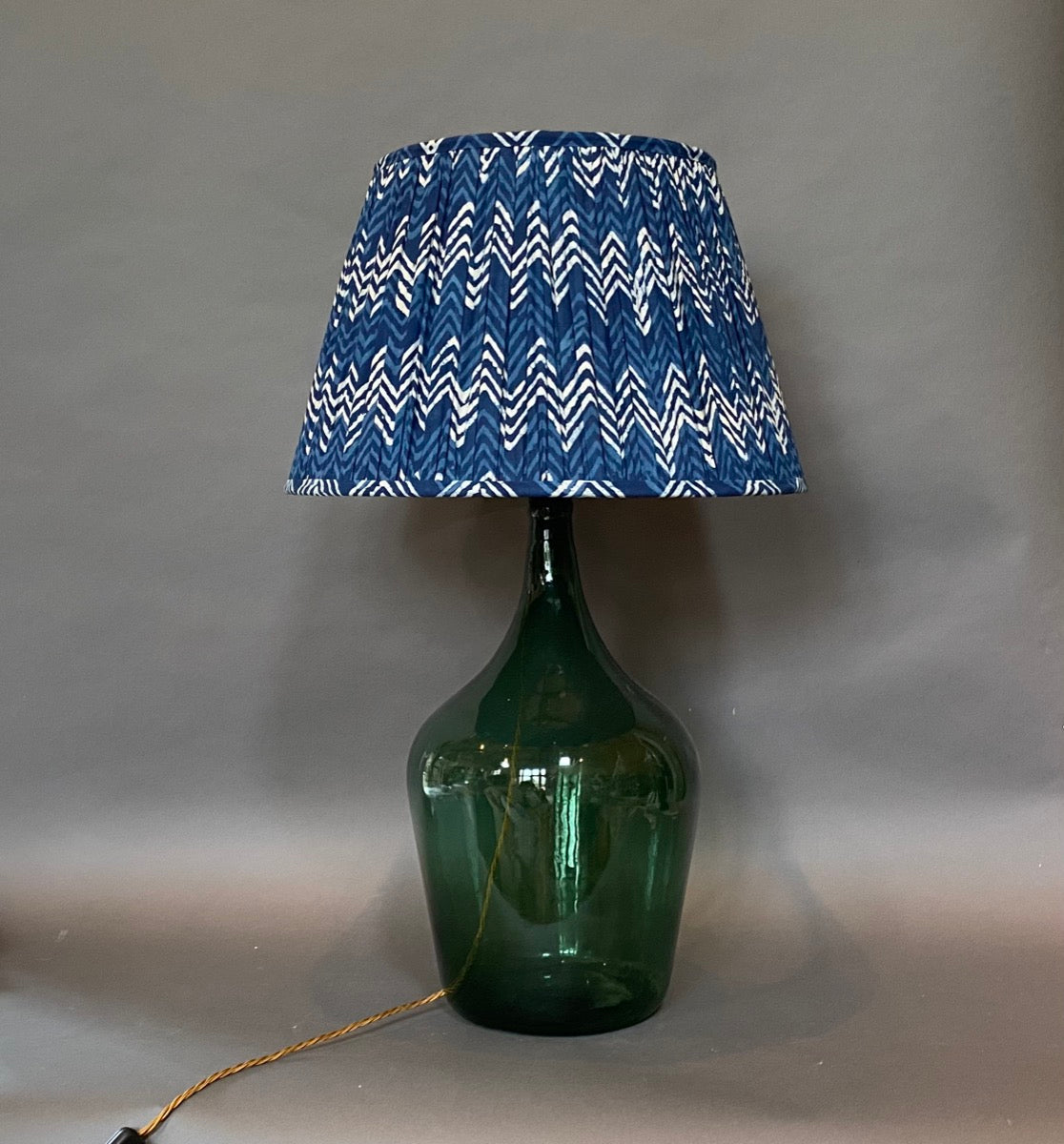 Indigo Chevron Cotton Lampshade