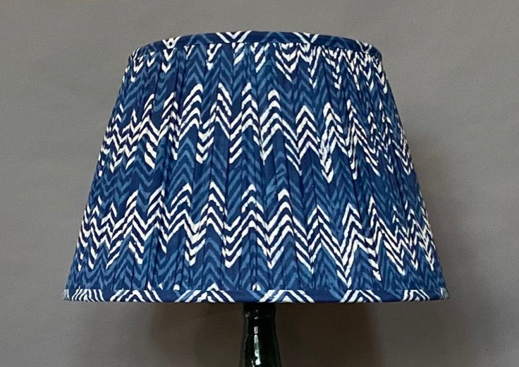 Indigo Chevron Cotton Lampshade
