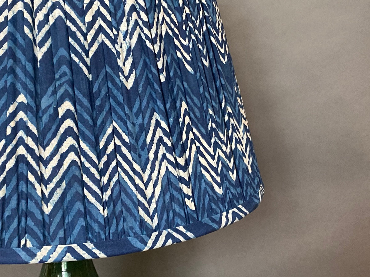 Indigo Chevron Cotton Lampshade