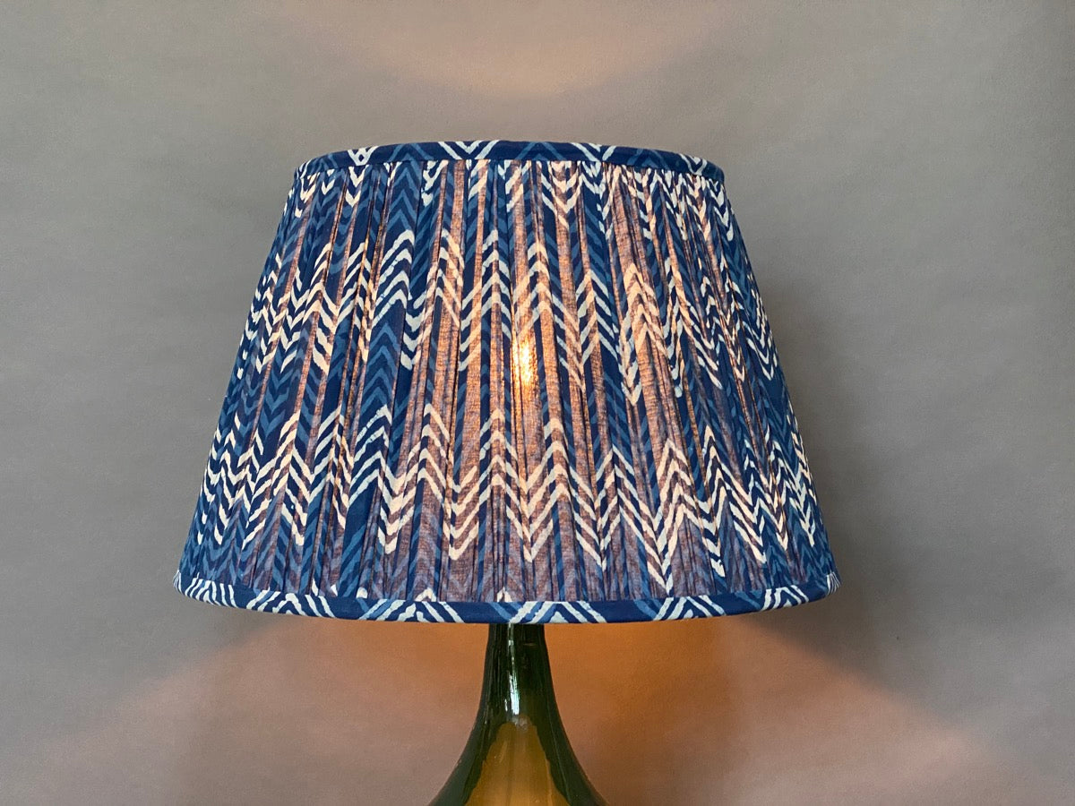 Indigo Chevron Cotton Lampshade