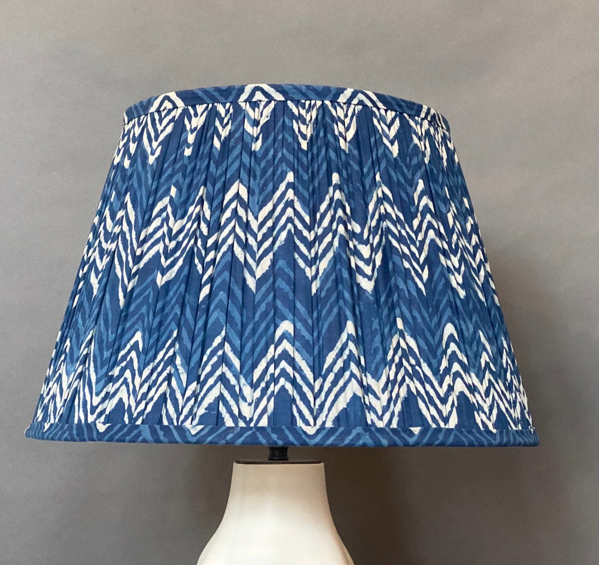 Indigo Chevron Cotton Lampshade