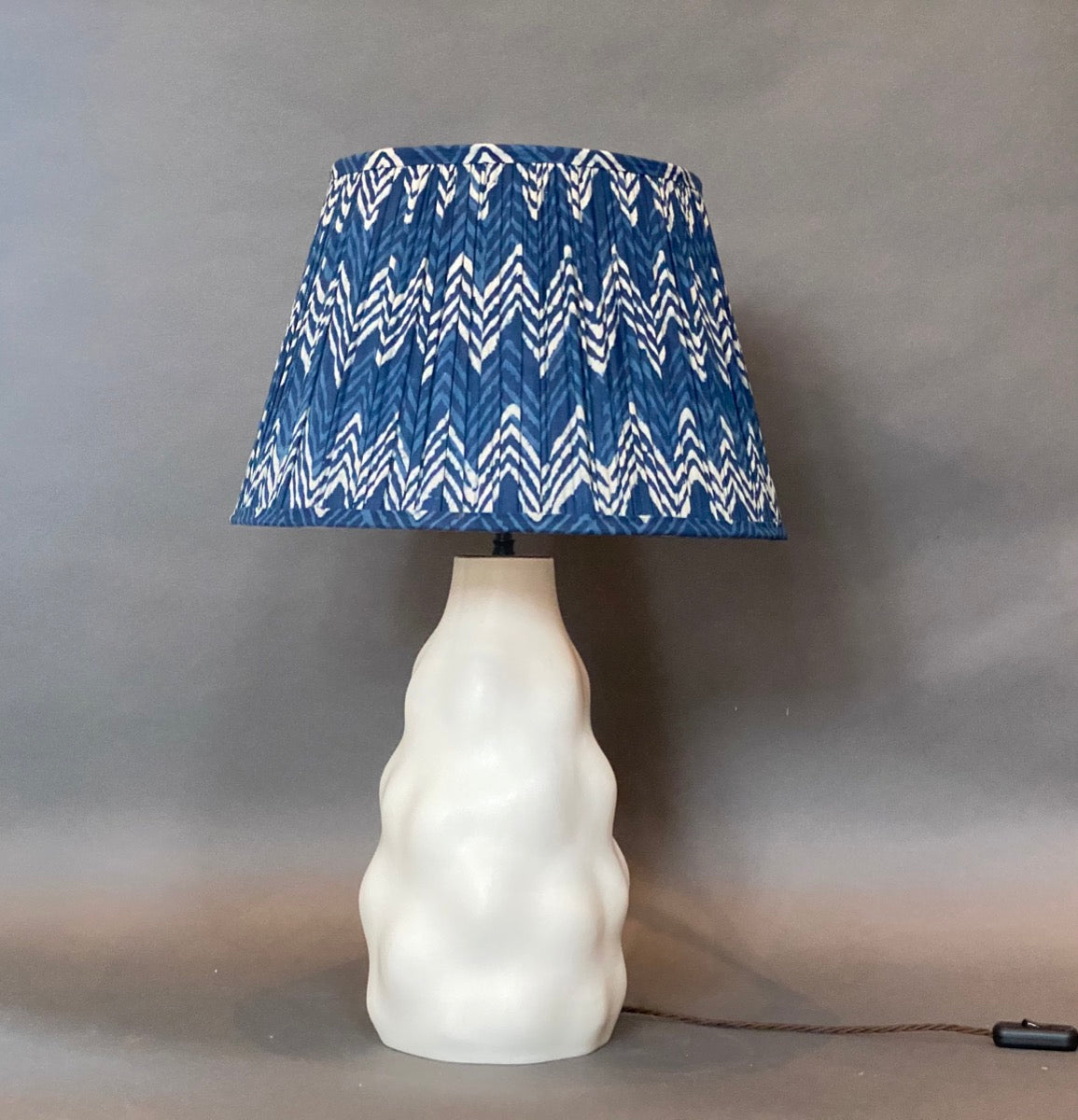 Indigo Chevron Cotton Lampshade