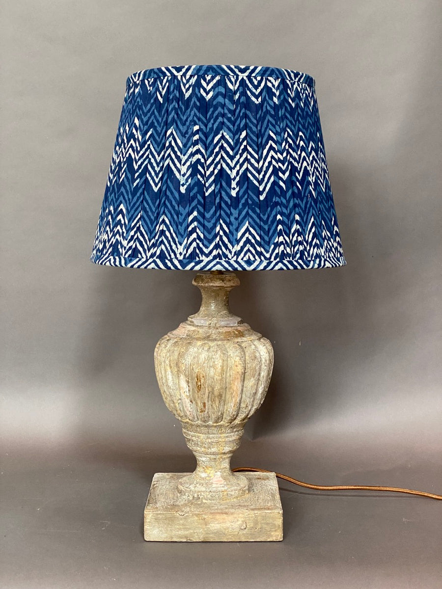 Indigo Chevron Cotton Lampshade