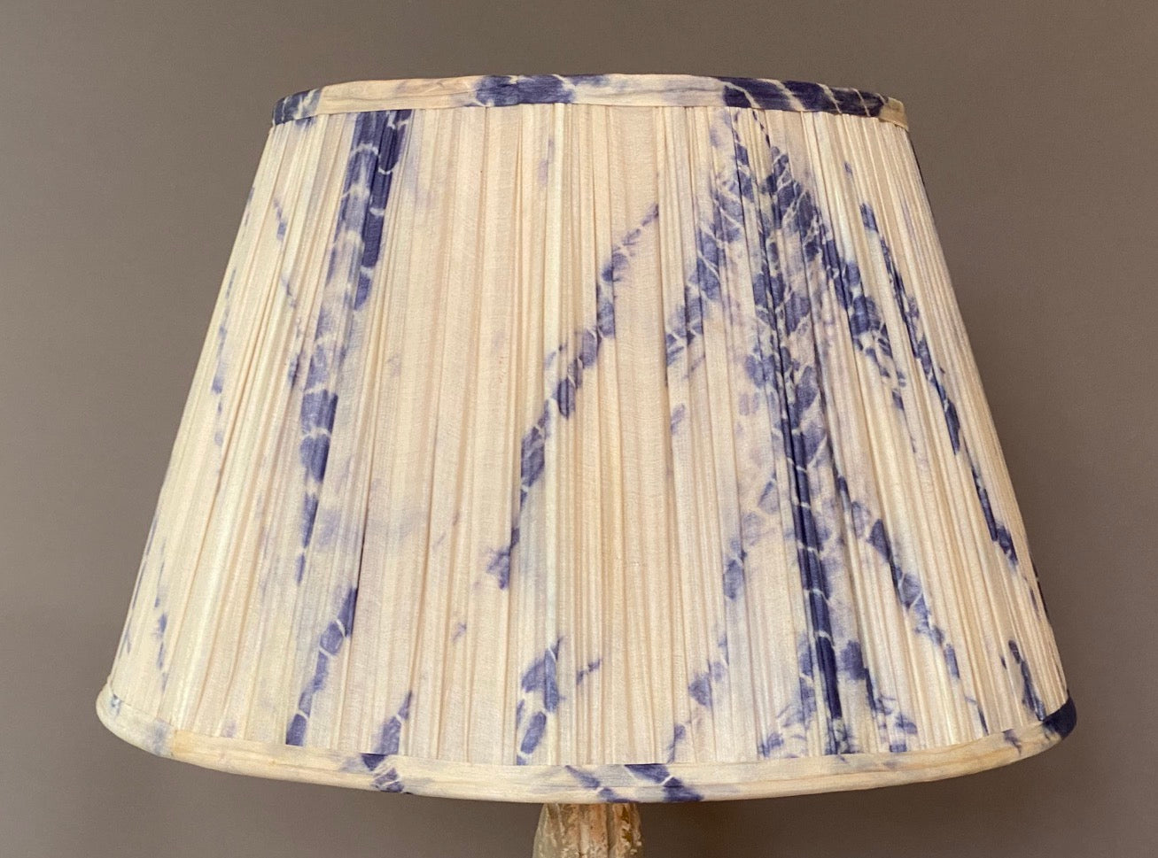 Shibori Indigo pushka silk lampshade