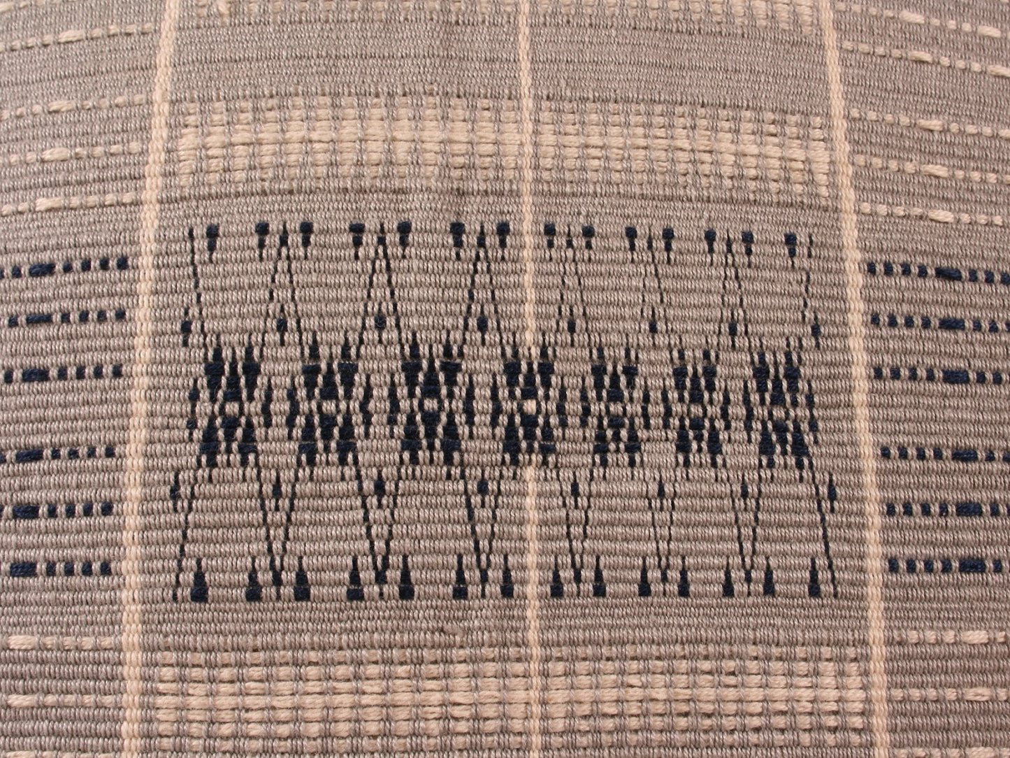 Cream, Grey and Blue Square Naga Cushion