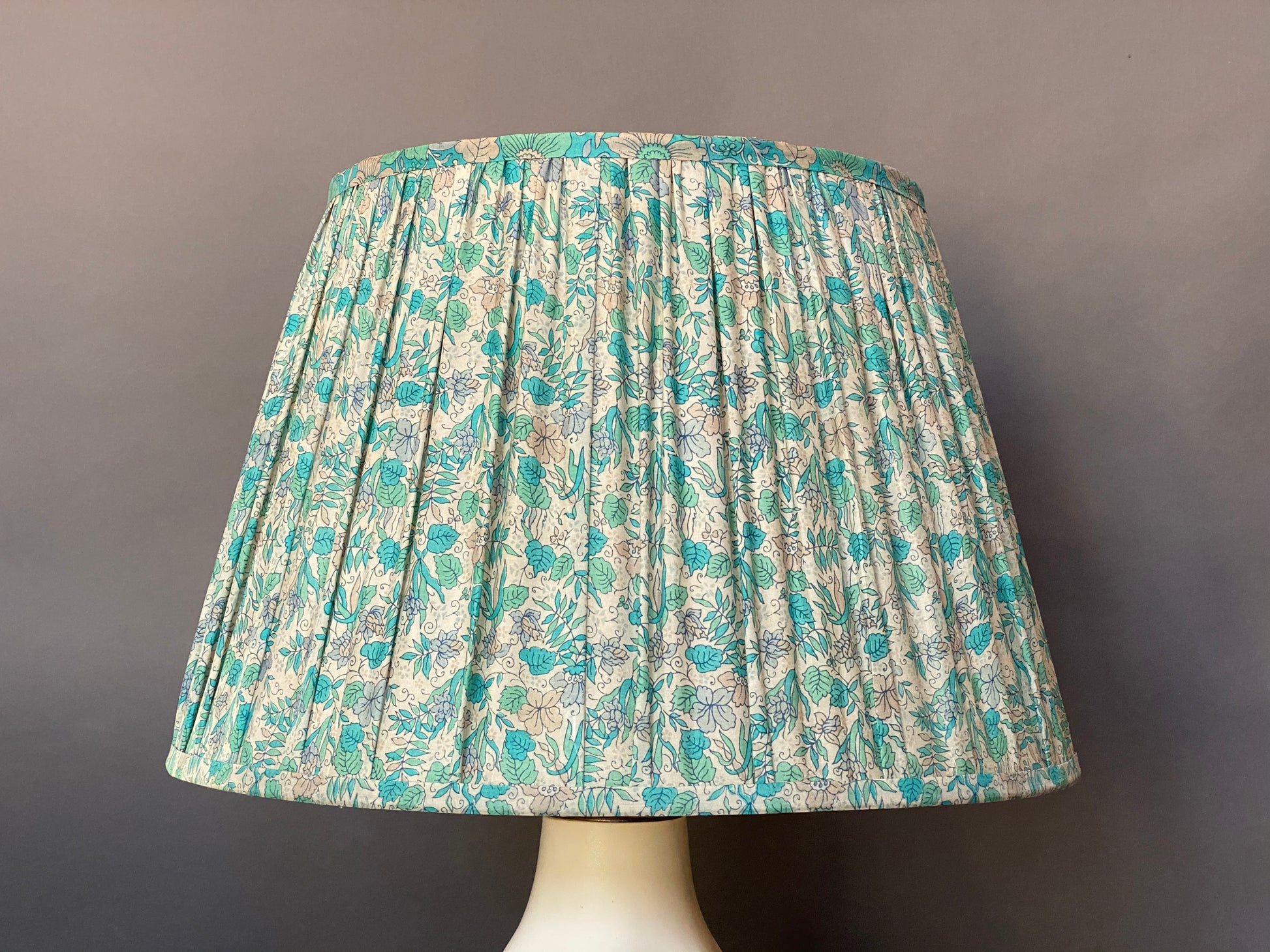 Aqua liberty silk lampshade