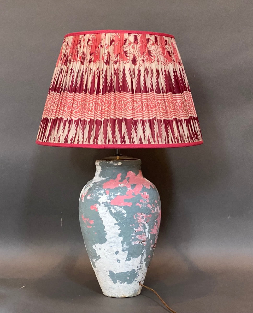 Pink and grey Turkish pot lamp base