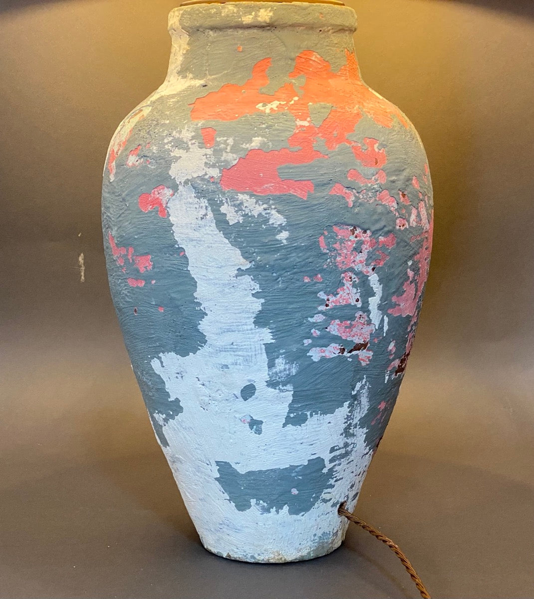 Pink and grey Turkish pot lamp base