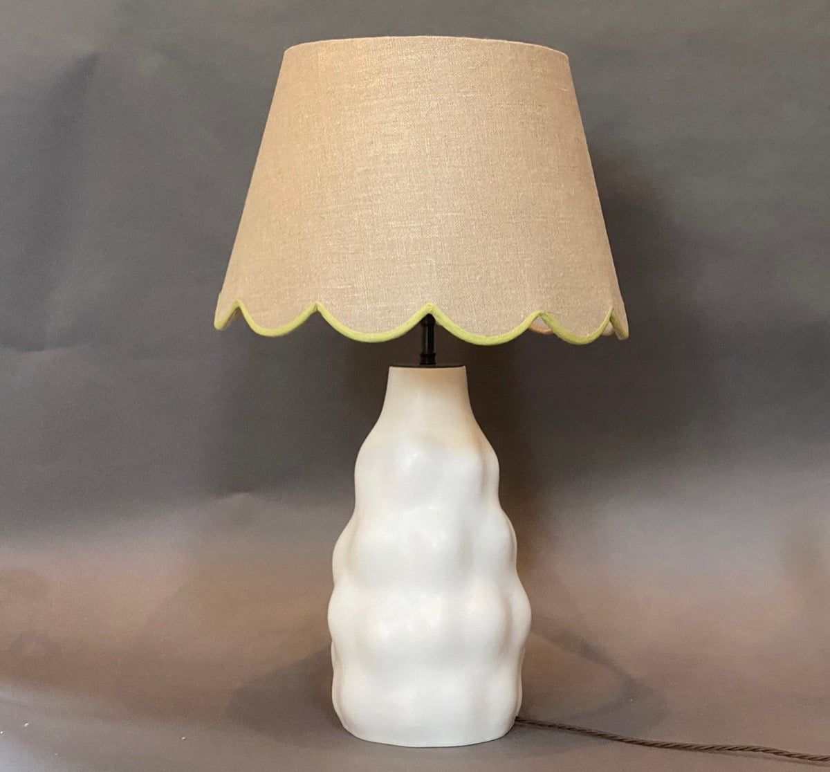 Linen scallop lampshade
