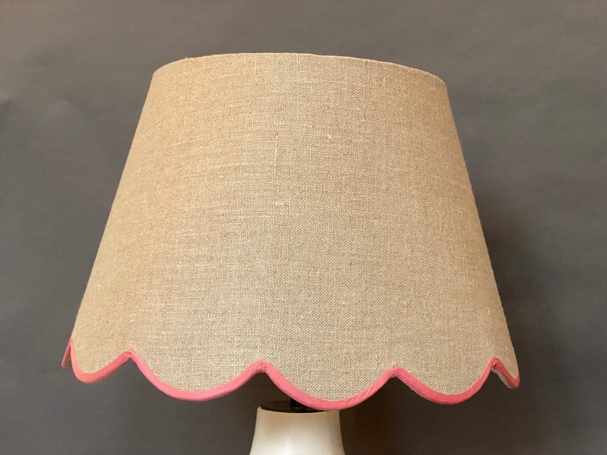 Linen scallop lampshade