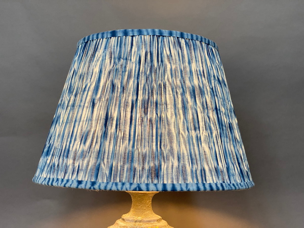 Shibori indigo lampshade