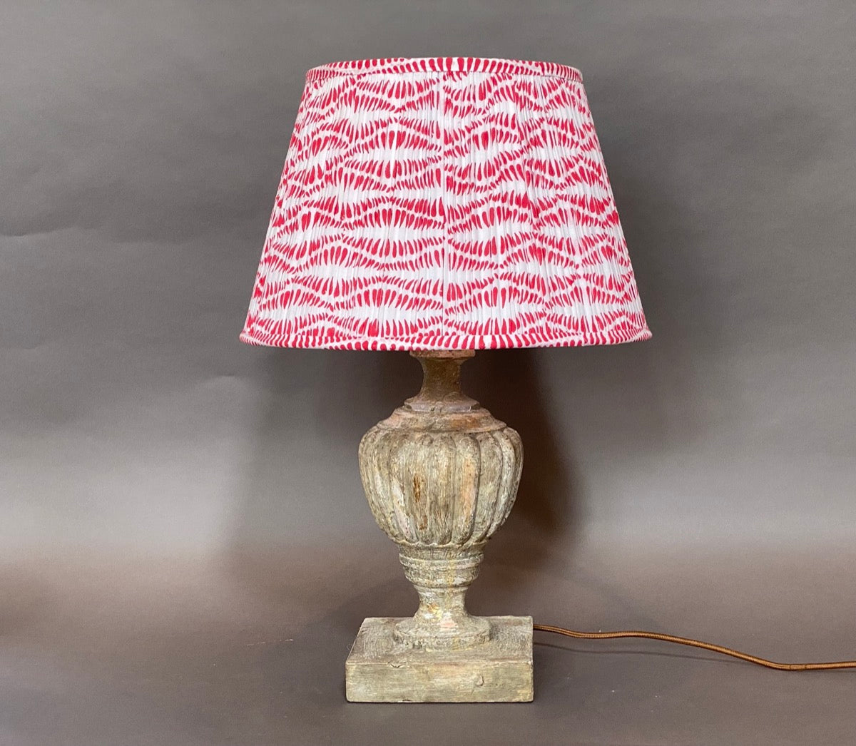 Cherry bangla lampshade on lamp base