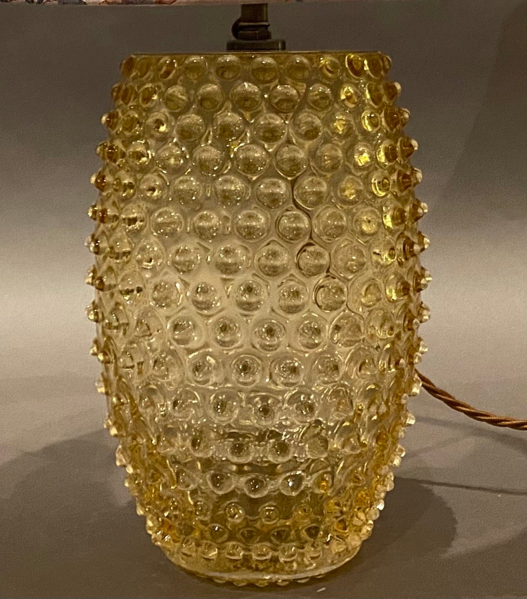 Haveli Ochre Hobnail Glass Lamp Base