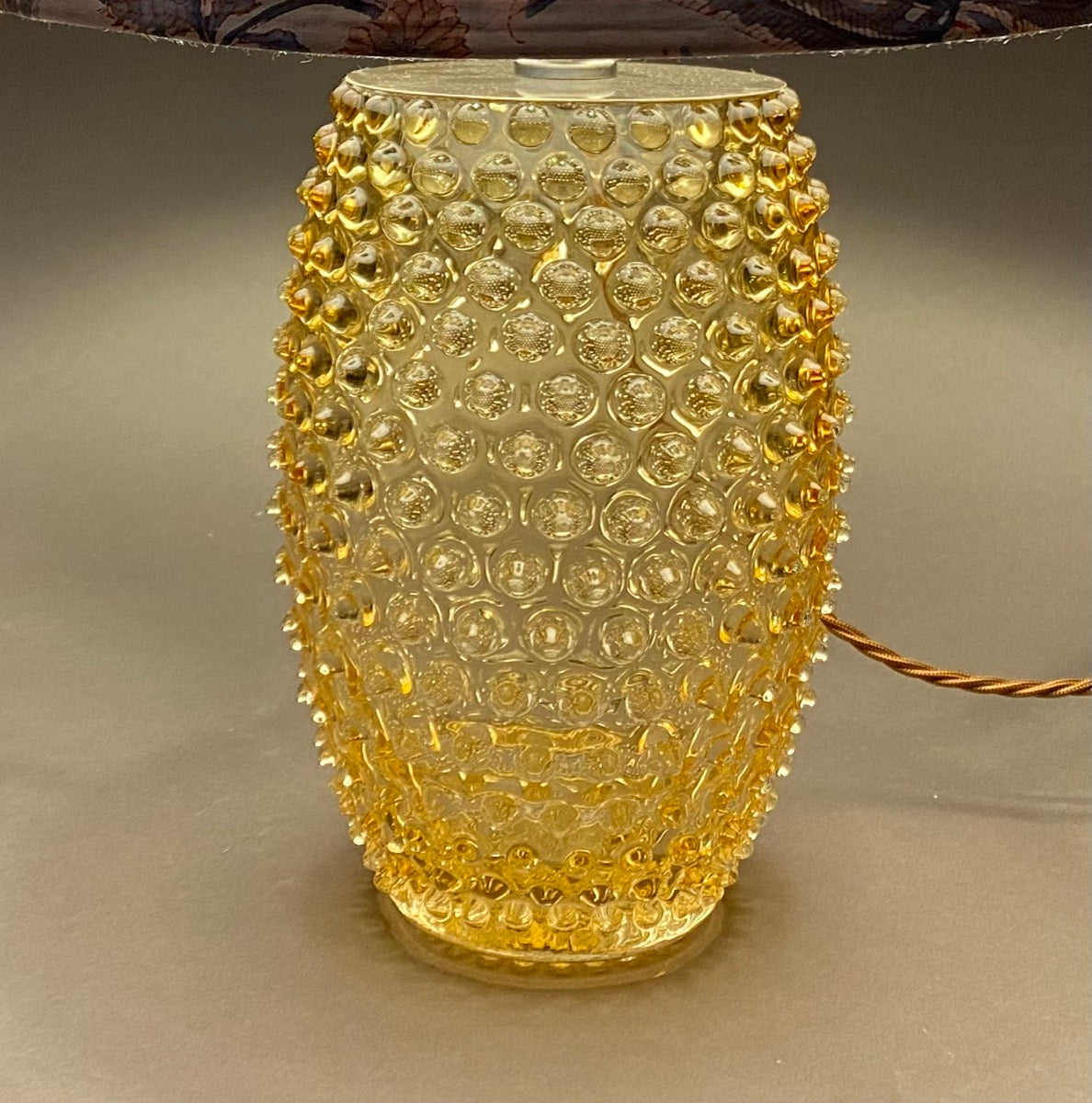Haveli Ochre Hobnail Glass Lamp Base