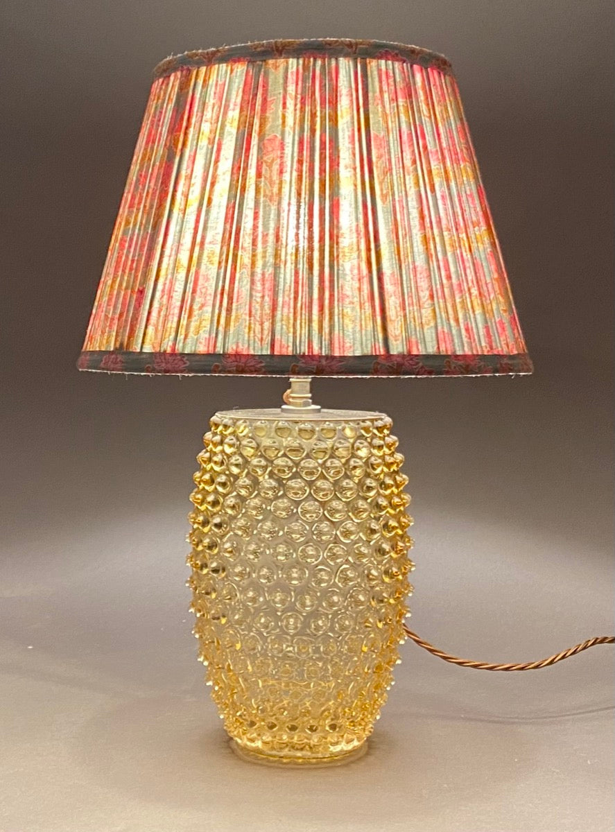 Haveli Ochre Hobnail Glass Lamp Base