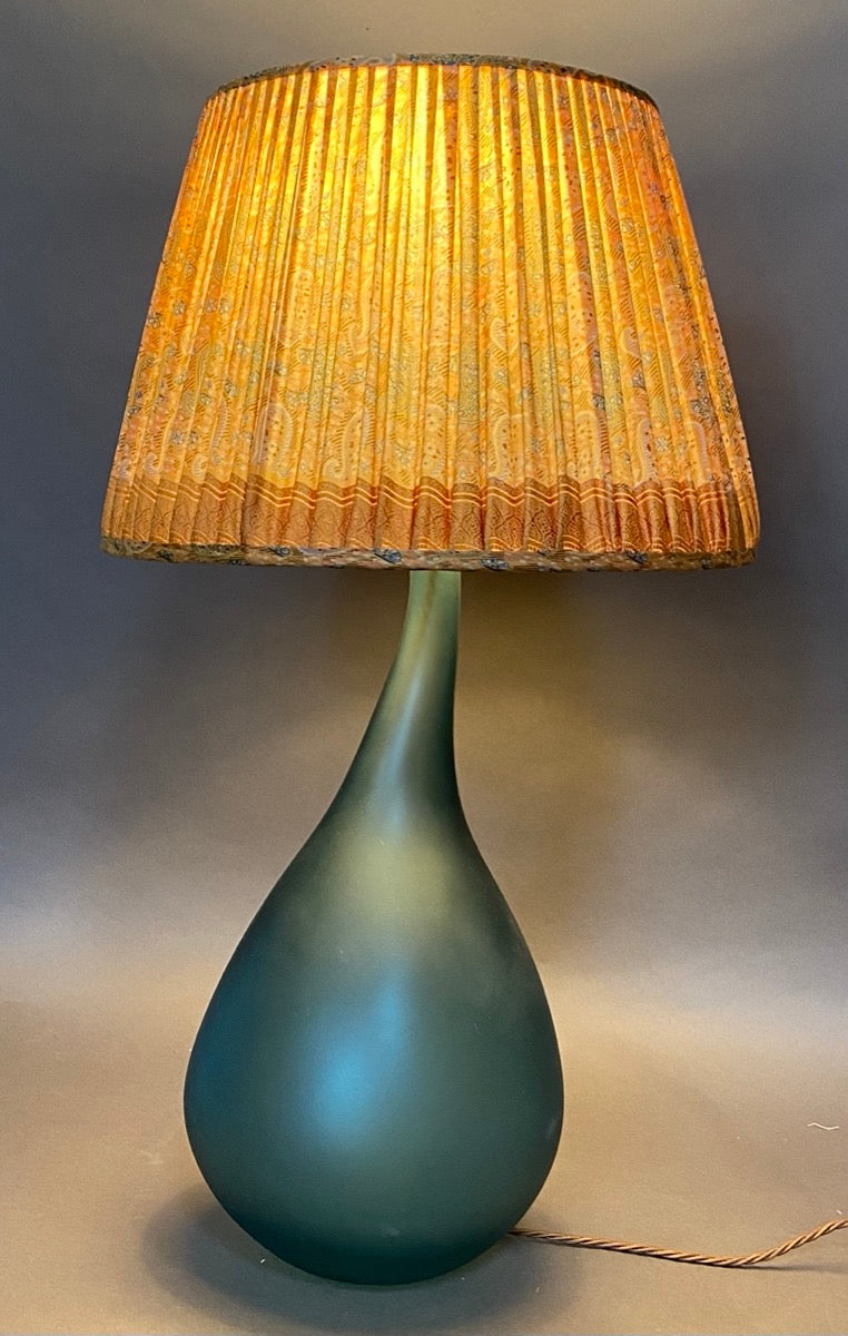 Teal aakriti lamp base