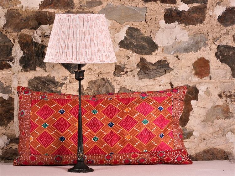 Orange & White Pineapple Cotton Lampshade