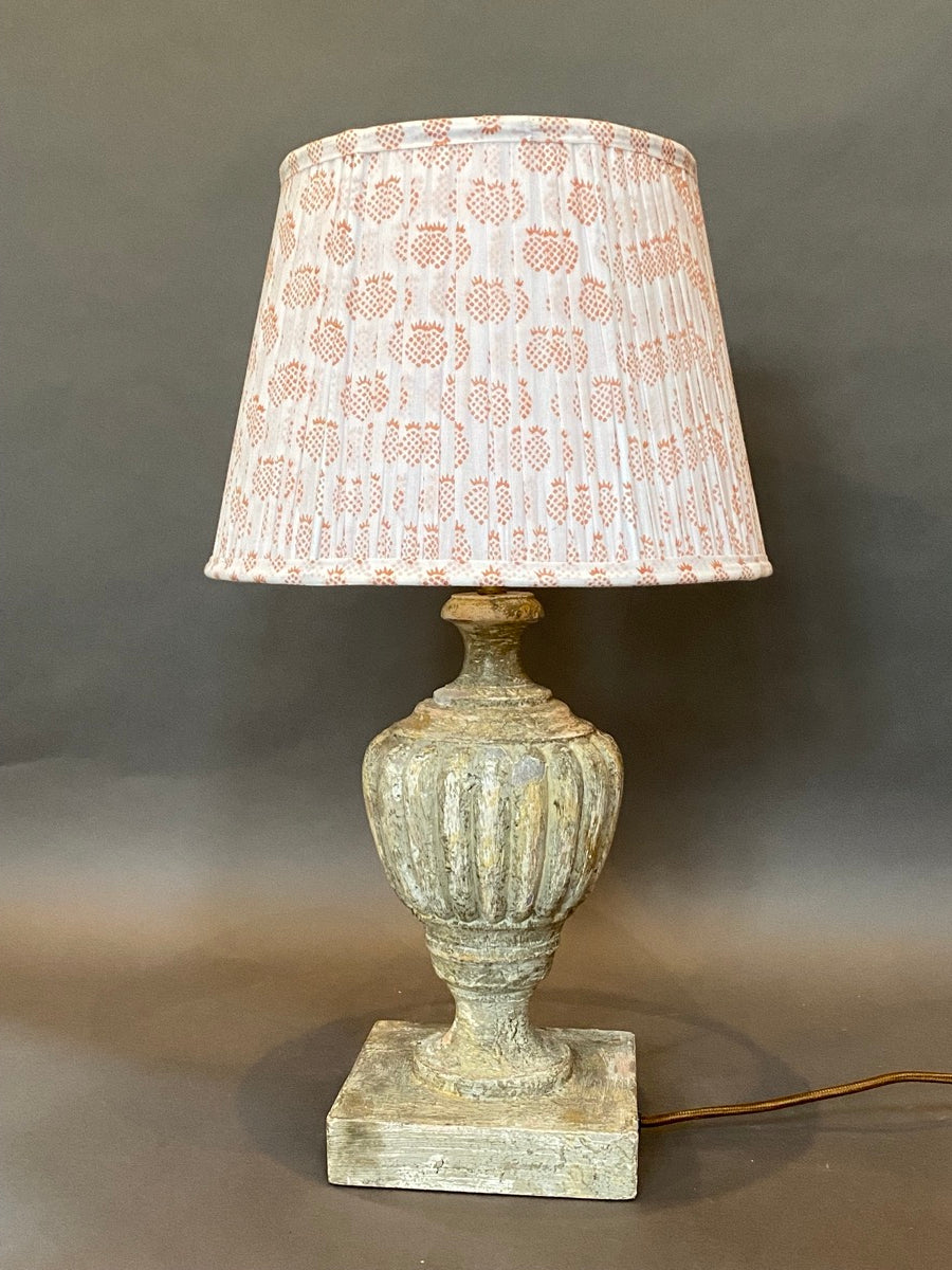 Orange and white cotton lampshade