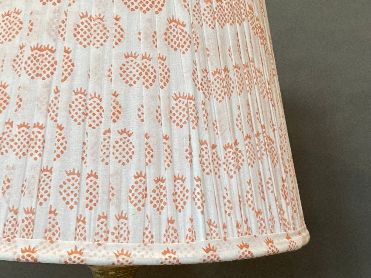 orange and white pineapple lampshade close up