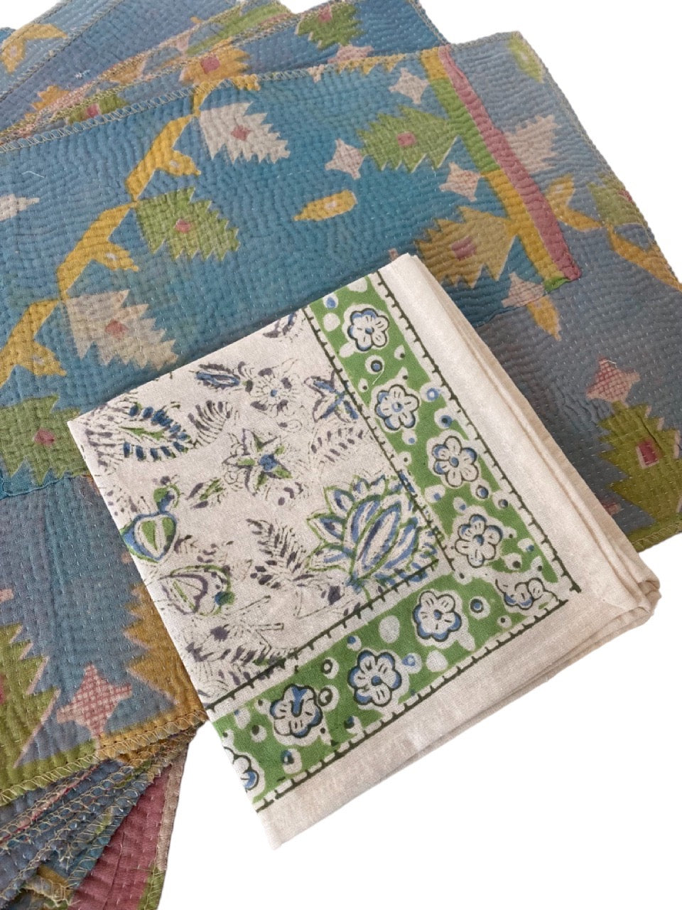 Pale Blue & Pastel Kantha placemats