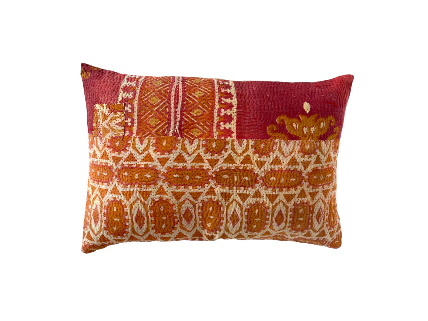 Pink and orange rectangle cushion