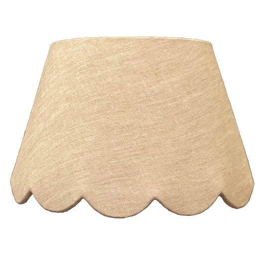 Plain Linen Scallop Lampshade