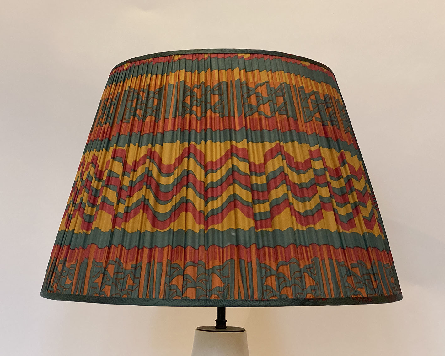 Teal and pink paisley with pallu vintage silk sari lampshade