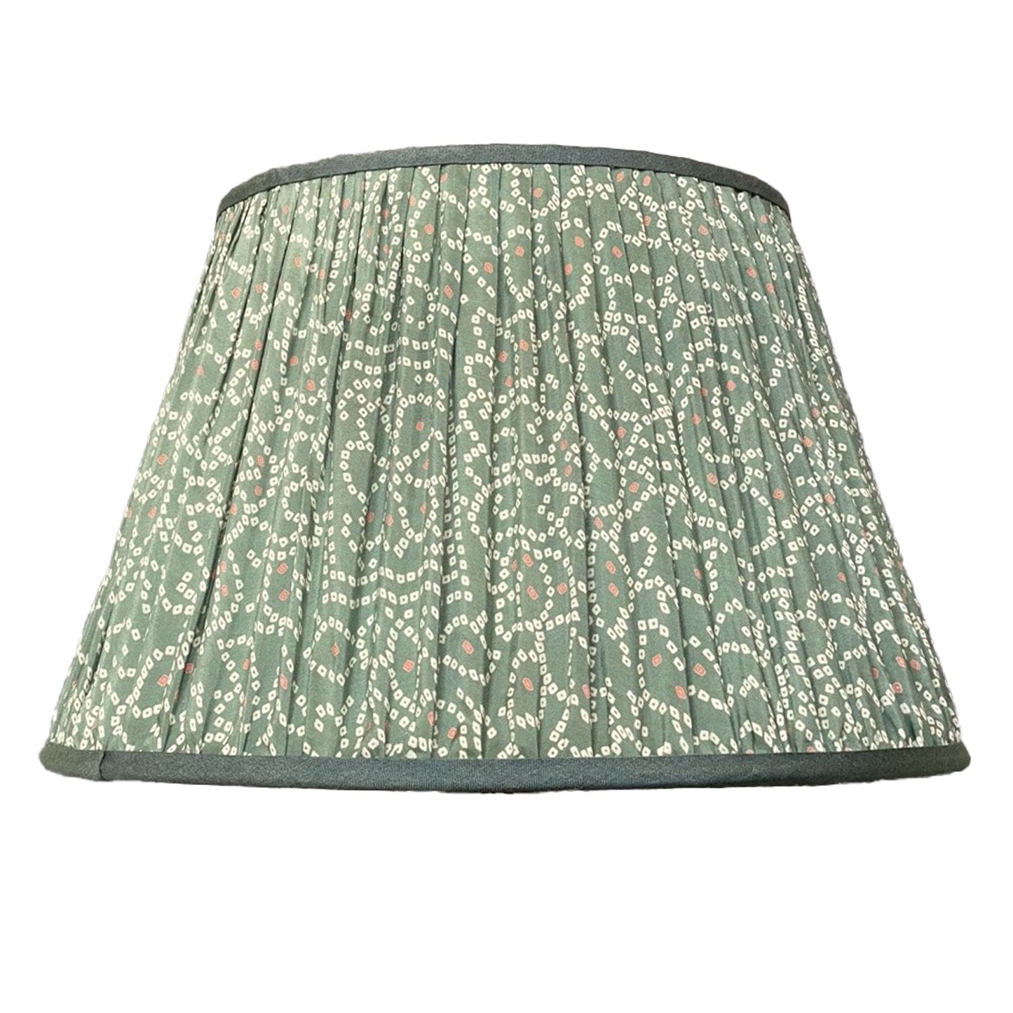 Handmade Teal Bandani Gathered Silk Lampshade