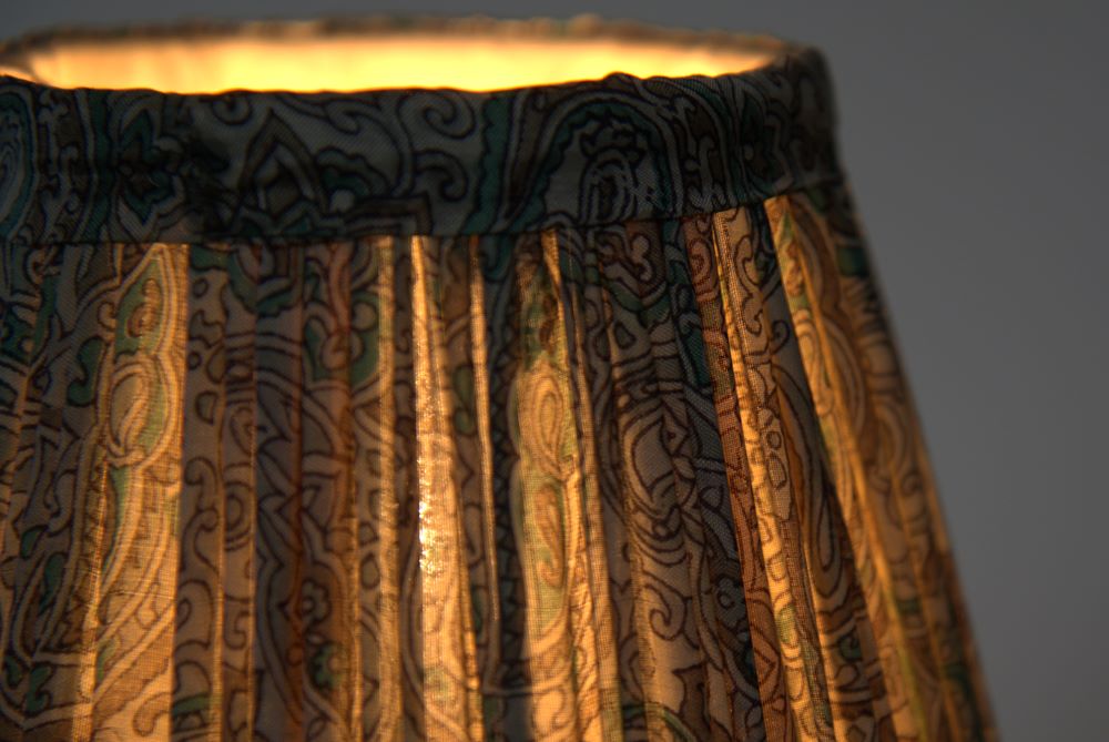 Duck egg paisley silk lampshade