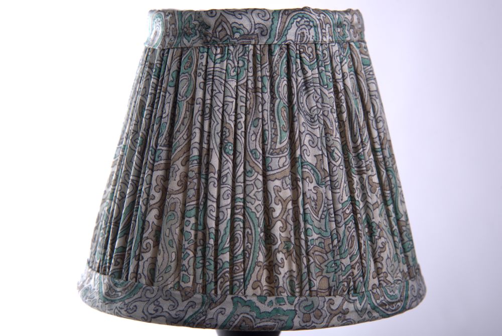 Duck egg paisley silk lampshade