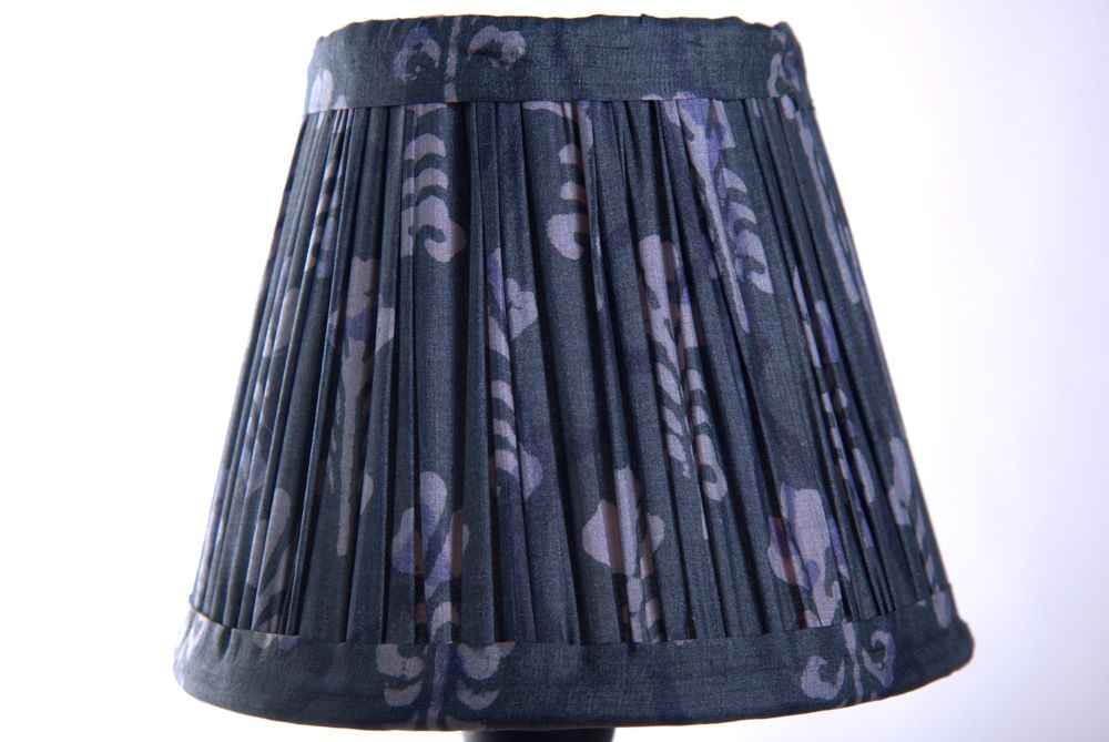 Indigo tussar silk lampshade