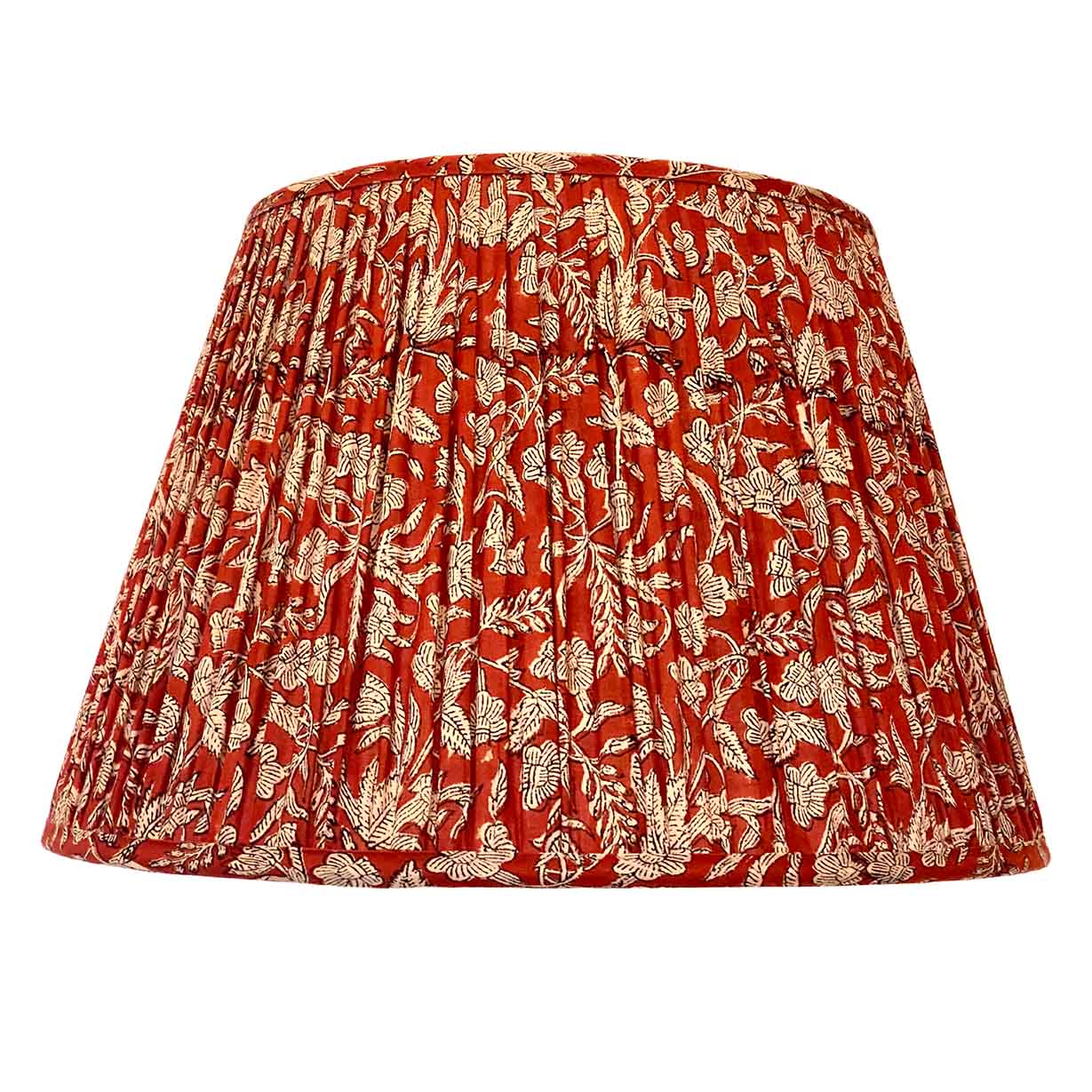 Red Kalamkari Cotton Lampshade cutout