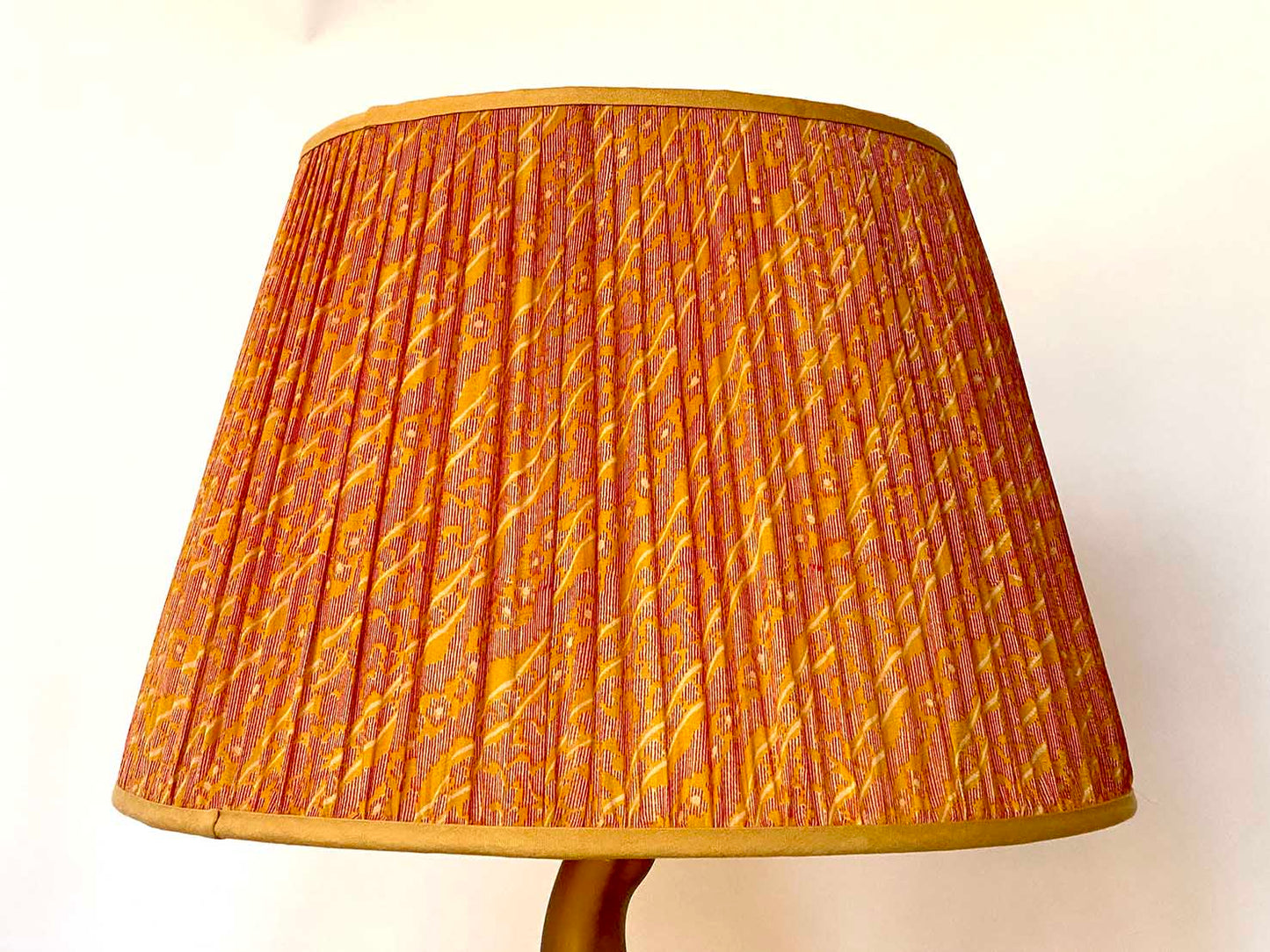 Yellow and Pink vintage silk sari lampshade
