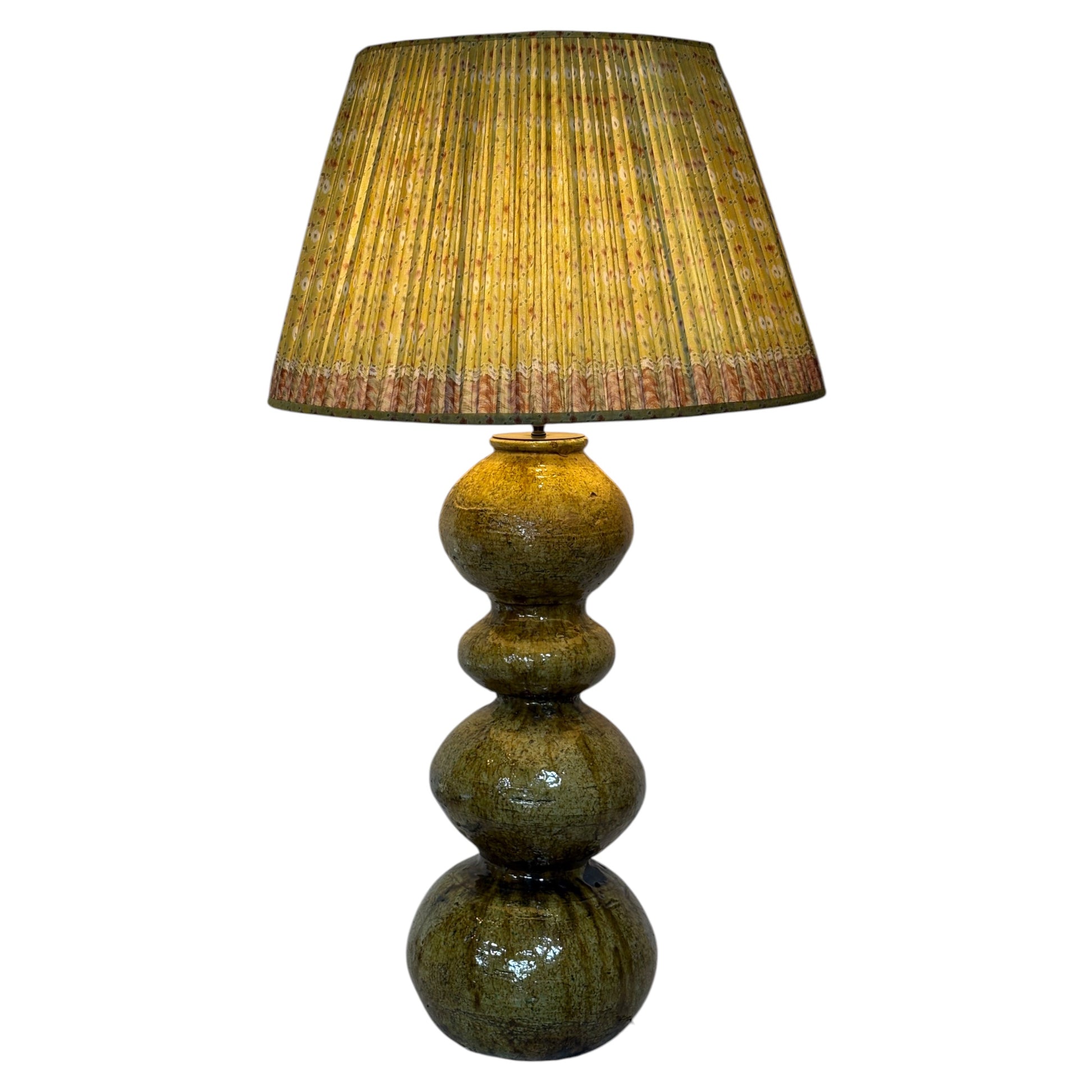 Tamegroute table lamp with vintage silk sari lampshade