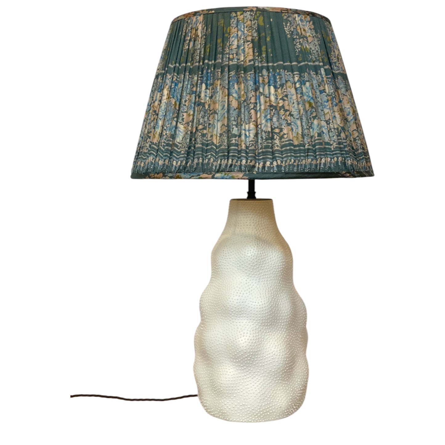 air force blue lampshade on Iki lamp
