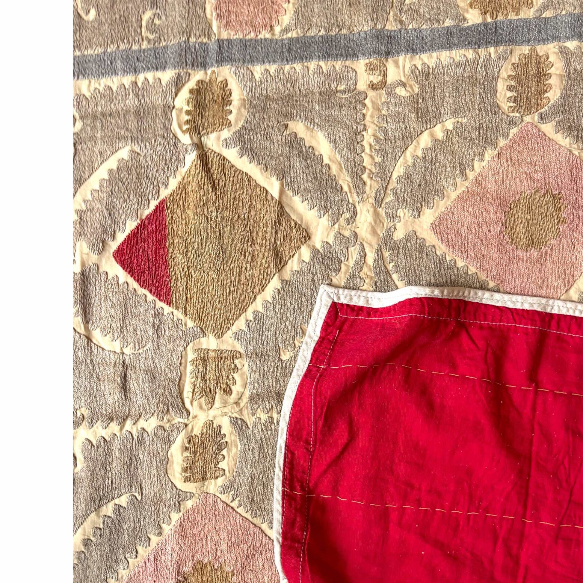 Suzani square panel with back fabric