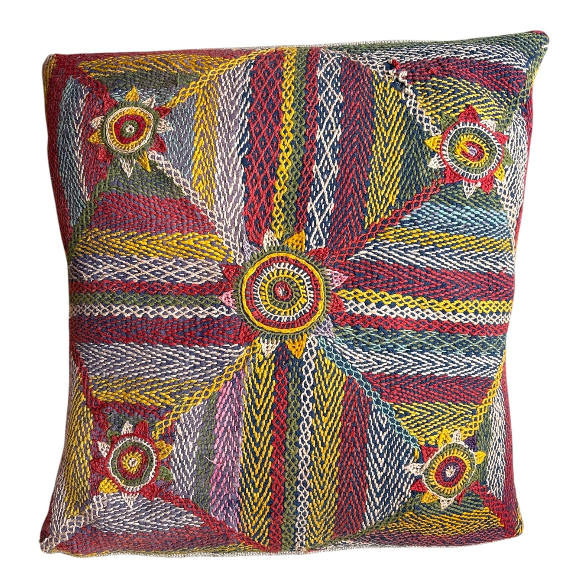 Banjara blue rainbow cushion