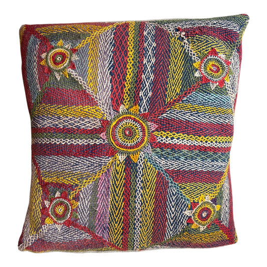 Banjara blue rainbow cushion