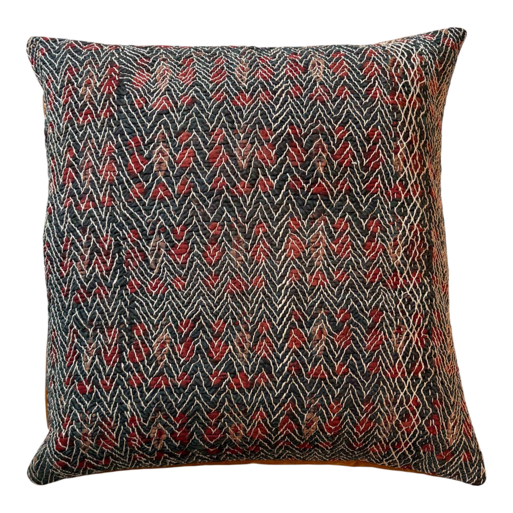 Blue and red banjara cushion 2