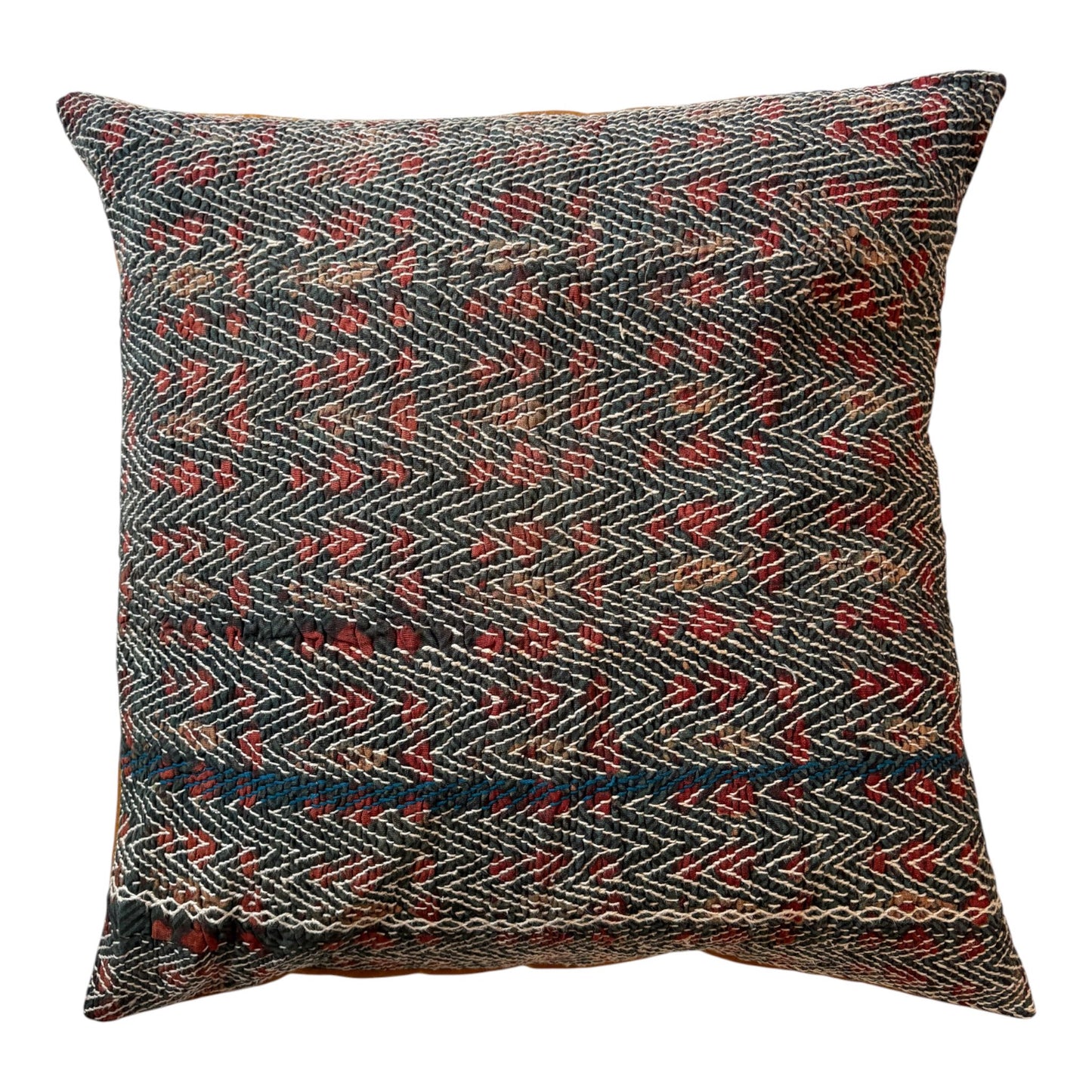 Banjara Blues and reds cushion