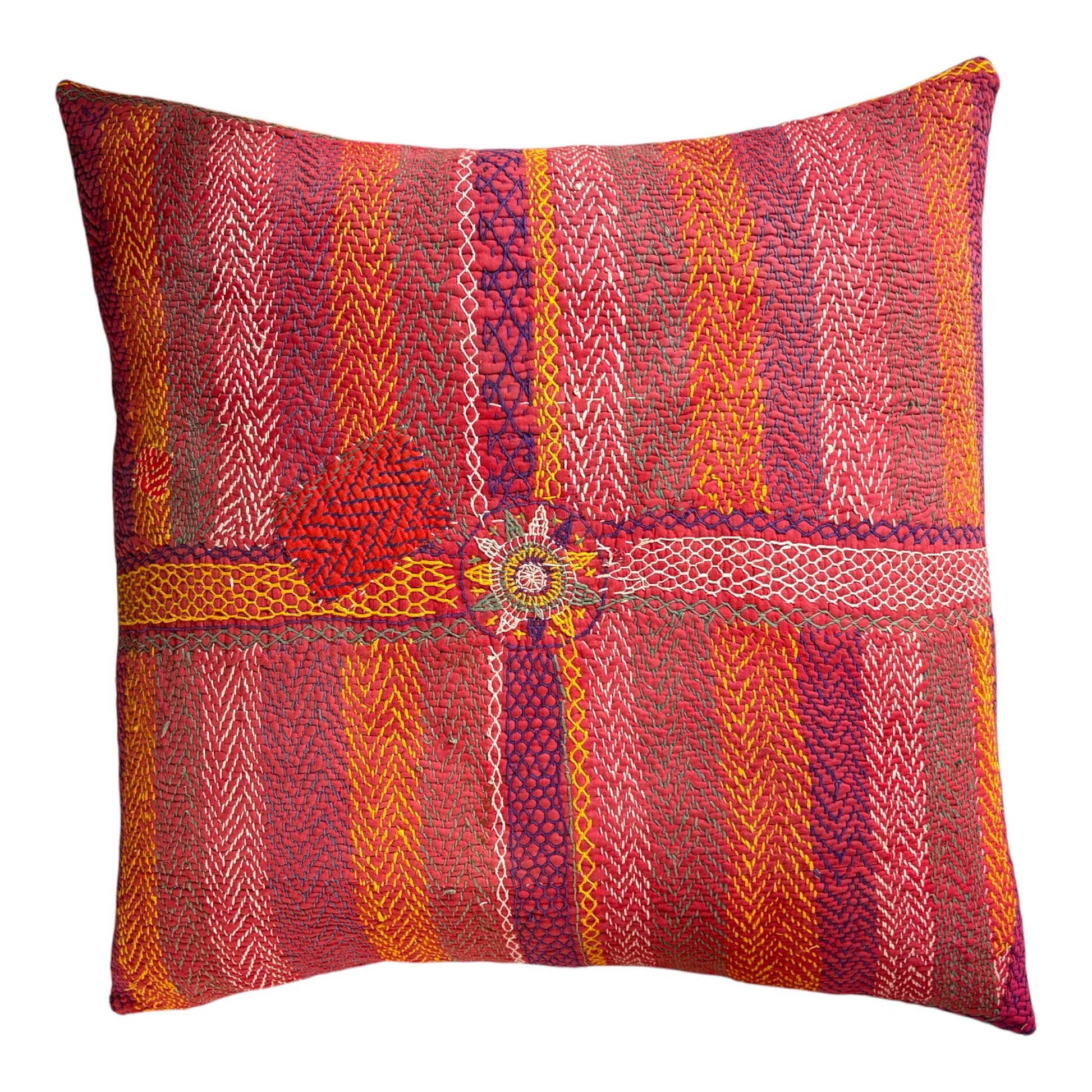 Banjara large red cushion