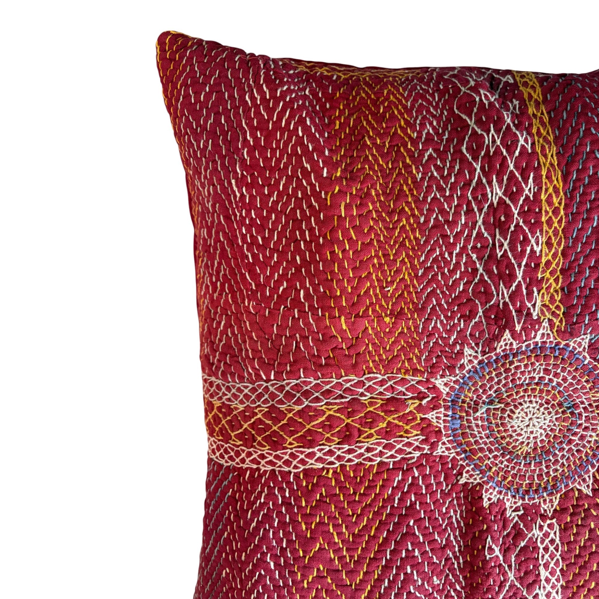 Banjara red cushion close up