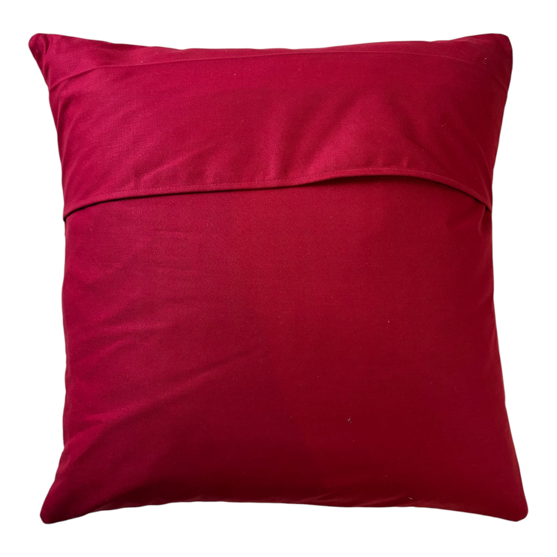 Reverse banjara raspberry red cushion