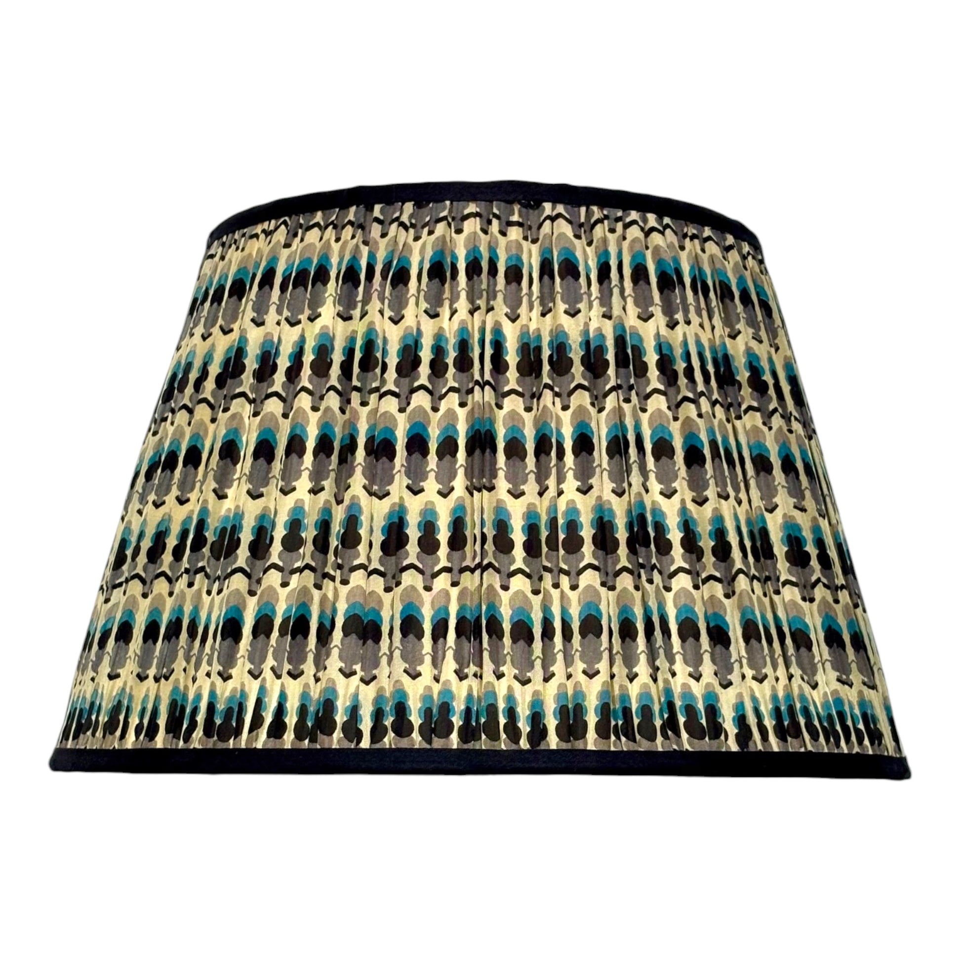 Black and blue silk lampshade