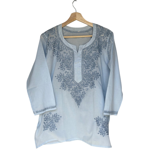Blue cotton kurta