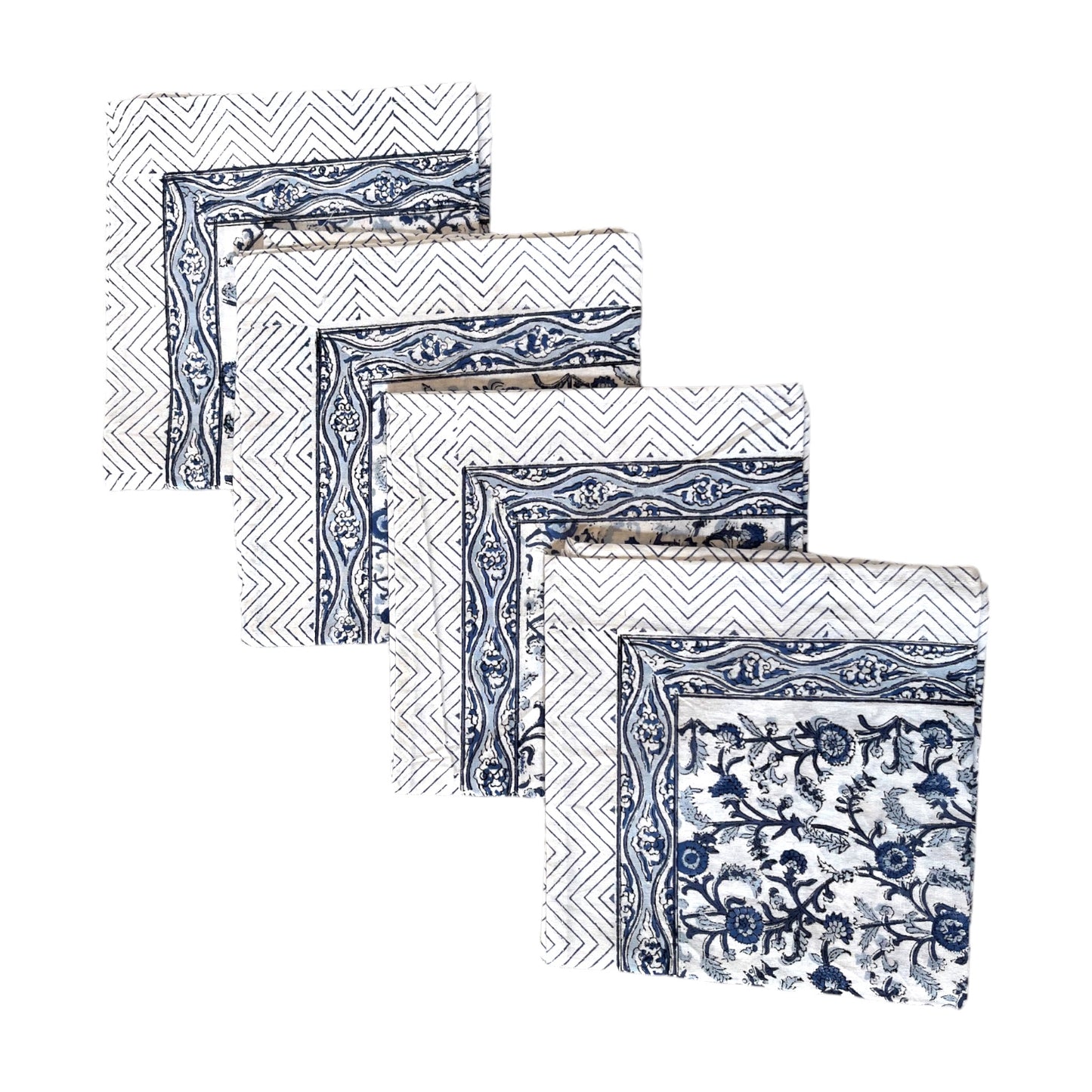 blue napkins set of 4