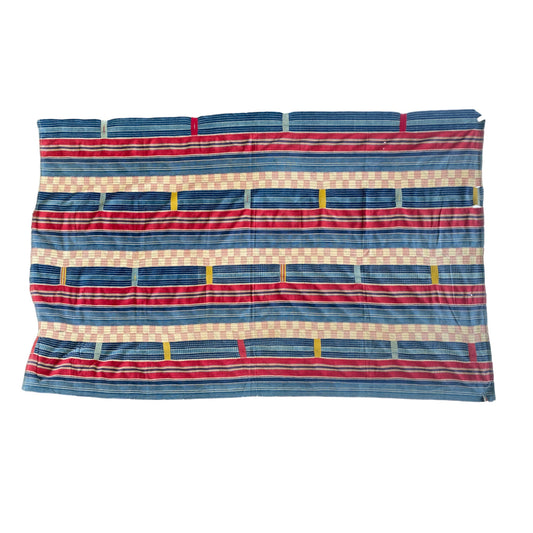 Blue and red kente cloth